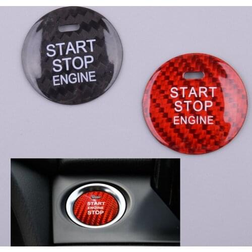 Carbon Fiber Car Engine Start Stop Switch Push Button Cover Trim Sticker Fit for Mazda CX-3 CX-4 CX-5 CX-8 MX-5 Axela
