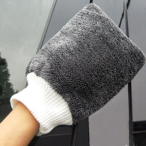 Waterproof Car Wash Microfiber Gloves Car Cleaning Mitt Wax Detailing Brush Auto Care Water-absorbent Wipes Car Gloves Grey