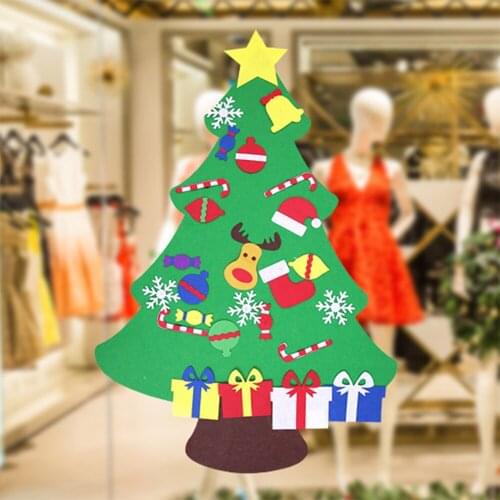 Felt DIY Christmas Tree Advent Calendar Set with Ornaments DIY Xmas Countdown Decorations Wall Door Hanging Gift for Kid 2022