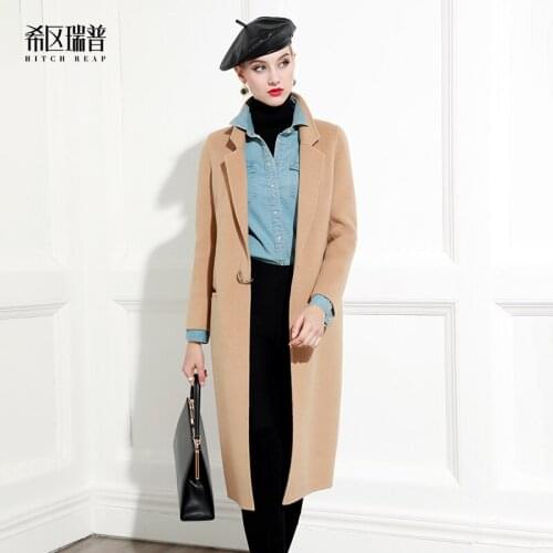 High End Double-Sided Cashmere Wool Coat Womens Loose Off-Season Cashmere Free 2021 New Camel