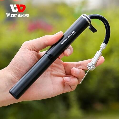 WEST BIKING Aluminum Alloy Bicycle Pump 160PSI Presta/Schrader Compatible Valve With Hose Inflator Cycling MTB Road Bike Pump