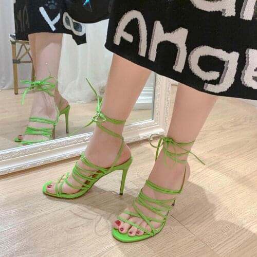 Womens Summer Stilettos and Pointed Sandals with Ankle Straps Are Fashionable and Versatile 8009-1