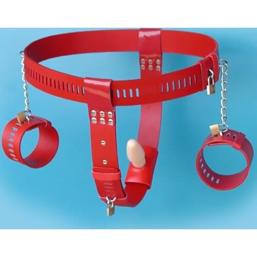 Female Chastity Pants with Handcuffs Women Bondage Gear Chastity Bondage Alternative Passion Sex Tools SM Female Chastity Belt