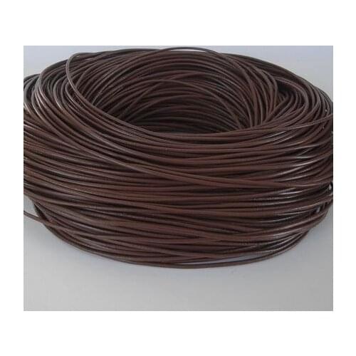 100M/lot light brown black brown 2mm real wax Round COW Genuine Leather Cord accessories Necklace DIY Rope String Thread t6463