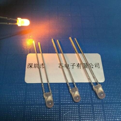 100PCS/LOT LED light-emitting diode F3 3mm mist shell yellow light mist highlighted