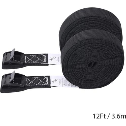 2pcs 4.8m Car Tension Rope Ratchet Tie Luggage Strap Tied Auto Car Boat Fixed Strap Luggage Belt With Stainless Steel Buckle