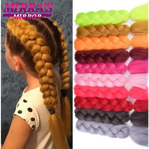 24 Inch Jumbo Braiding Hair Synthetic Braids Extension Kanekalon Hair For Box Crochet Braids Ombre Pink Blonde Purple Fake Hair