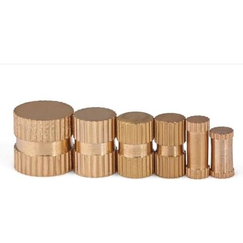 30pcs M4 blind hole single pass knurled nut brass embedded copper knurled nuts injection molding machine sleeves 5-5.1mm OD