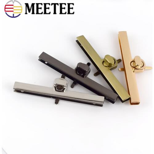 4/10pcs Meetee Zinc Alloy Rectangle Lock Clasp Bag Handbag Closure Twist Turn Locks Snaps Purse Buckles DIY Luggage Accessories