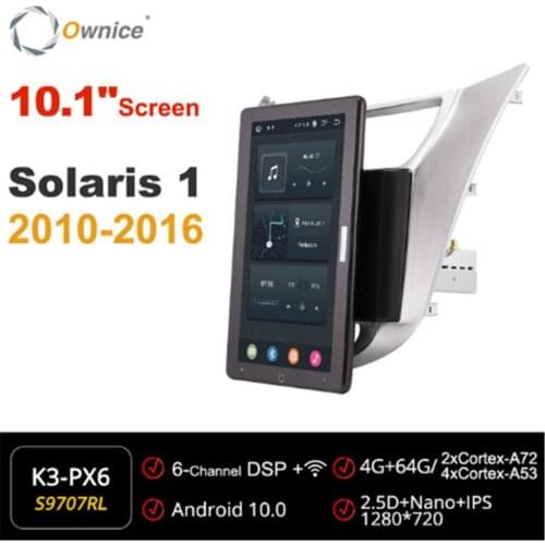 Ownice 720P Android 10.0 Car Radio ForHyundai Solaris 1 2010 - 2016 Car Video Auto Multimedia head Unit 10.1" IPS Rotatable