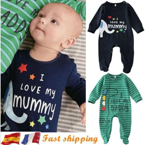 Baby Footis Newborn Infant Baby Boy Girl Knit Cotton Striped Footies Jumpsuit Winter Warm Clothes One-Pieces Kids Outfit 0-6M