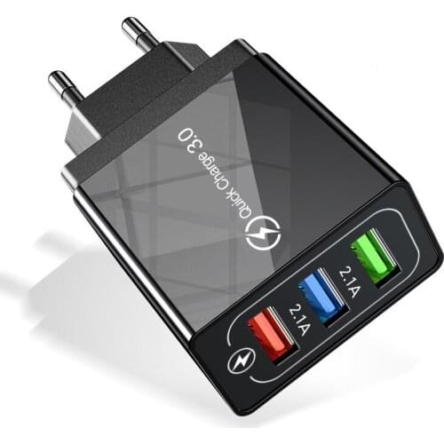 For iPhone 12 Charger Quick Charge 3.0 EU/US Plug Mobile Phone Adapter Fast Charging For Samsung S10 Huawei Xiaomi QC3.0 Charger