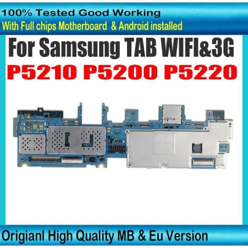 EU version Motherboard For Samsung Galaxy Tab 3 10.1 P5210 P5200 Motherboard Full chips Logic Mainboard With Android System