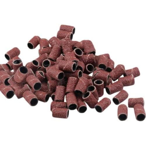80/120/180# Nail Dedicated Sanding Ring Bands Grinding Head Polisher Sand Ring Nail Drill File Machine Manicure Tool 50PCS