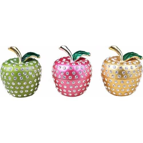 Apple Bejeweled Trinket Jewelry Box for engagement ring Teachers Day Gift Ring Holder Necklace Container Jewellery Storage