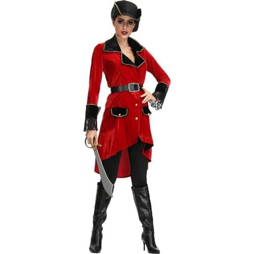 Umorden Adult Women High Seas Heroine Red Pirate Buccaneer Swashbuckler Book Week Halloween Costume