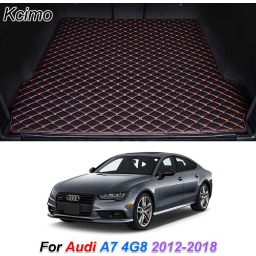 Custom Leather Car Trunk Mats For Audi A7 4G8 2012-2018 Rear Trunk Floor Mat Tray Carpet Cargo Liner Auto Accessories