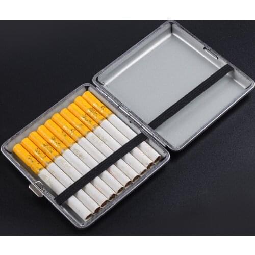 1pcs Double-open Leather Cigars Cigarette Cases For 20pcs Cigarettes Stainless Steel Tobacco Cigarette Box Cigarette Tools