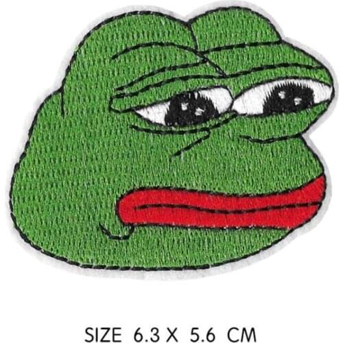 Cartoon Sad Frog patch Clothes Decoration Iron on Patches Embroidery Patches for Clothing