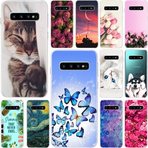 Soft Silicone Case For Samsung Galaxy S10 S10E Cute Patterned Back Cover Phone Case For Coque Samsung Galaxy s10 Plus s10E Funda