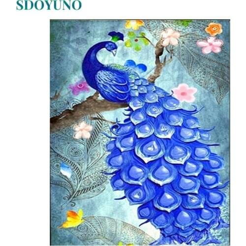 SDOYUNO 60x75cm Oil Painting By Numbers Animals DIY Paint By Numbers On Canvas Kits For Adult Frameless Hand Painting Decoration