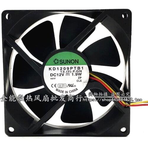 Genuine 9025 KD1209PTB1 DC12V 1.9W 9cm ball cooling fan