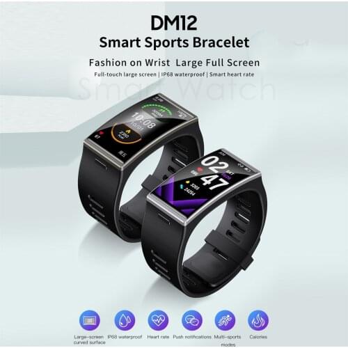 New product DM12 smart watch 1.91 inch rectangle full touch screen high definition big screen alarm clock reminder