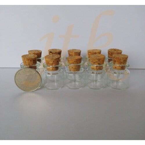 Wholesale 200pcs 4ml 22*25mm small glass vials with cork tops bottles Little empty jars
