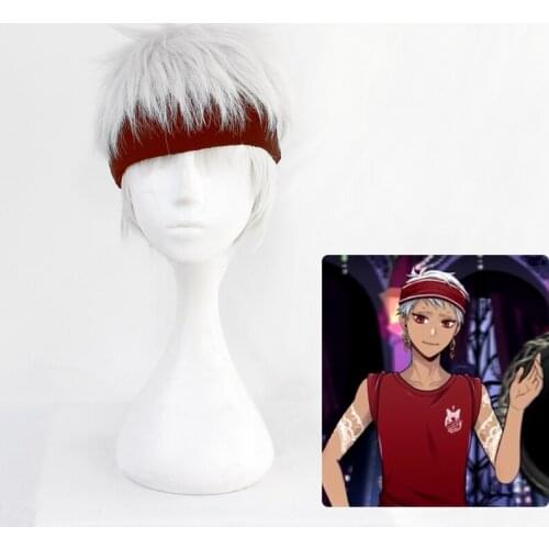 Twisted Wonderland Kalim Al-asim Cosplay Wig Men Short Silver Heat Resistant Synthetic Hair Anime Role Play Wigs