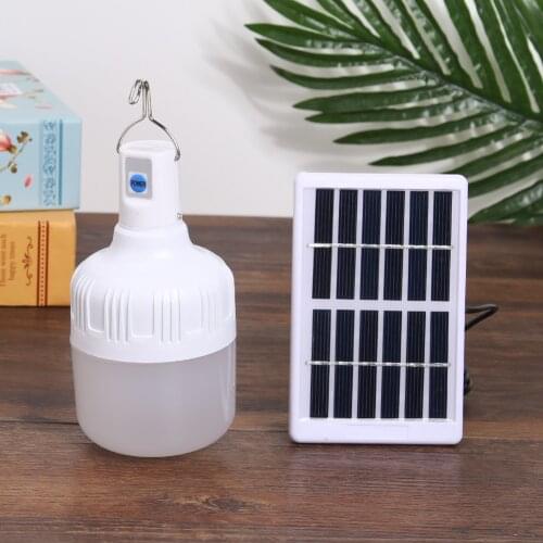 Portable 80W LED Solar Light Lamp Bulb Solar Power LED 3 Modes Adjustable Emergency Waterproof Easy Installation for Outdoor