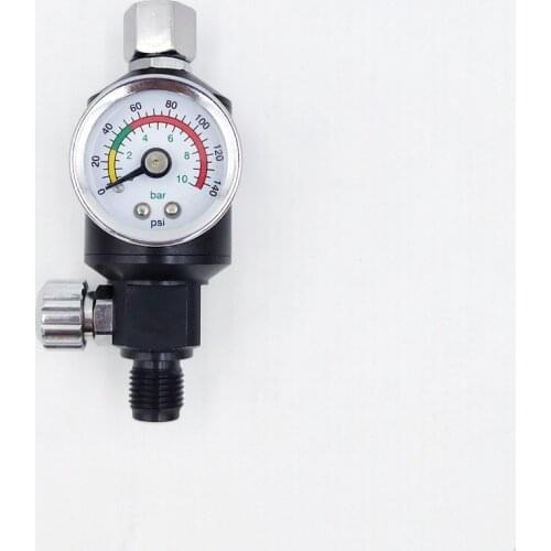 0-10BAR Spray Gun Regulator Spray Gun Pressure Gauge Tool Aluminum Spray Gun Pressure Regulator Gauge