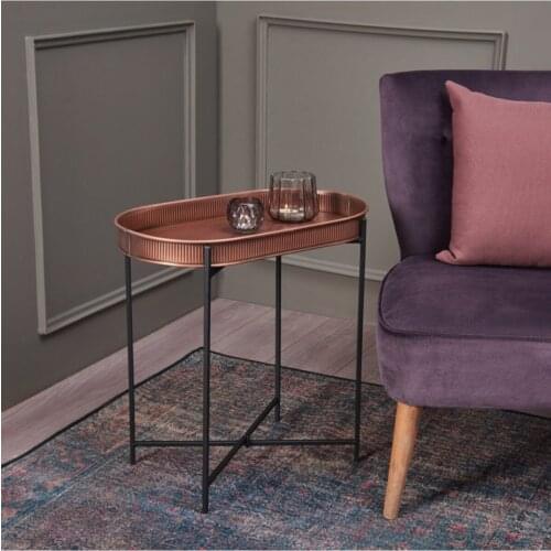 Ellipse Tray Coffee Table retro coffee table copper coffee table modern coffee table