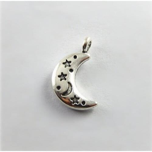 GraceAngie 20pcs Antique Crescent Moon Sky Star Style Pendants Charms Finding Jewelry Making Accessary Wedding