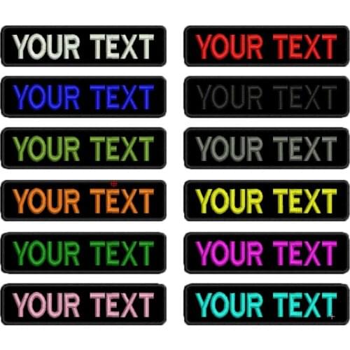 Custom name patches tags personalized iron on hook backing embroidered