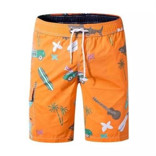 Tailor pal love Cotton Men Summer beach pants Elastic Waist Board Printed Shorts for casual sports and swimming wading