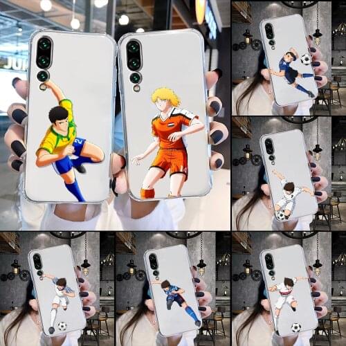 Anime Captain Tsubasa Phone Case Transparent For Huawei P Mate P10 P20 P30 P40 10 20 Smart Z Pro Lite 2019 transparent painting