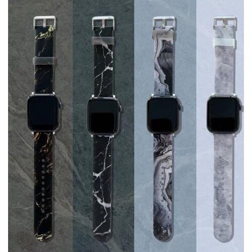 Marble pattern luxury ladies watch bowl strap for Apple Watch 38 40 42 44 mm high quality strap accessories iWatch series 4 5 6
