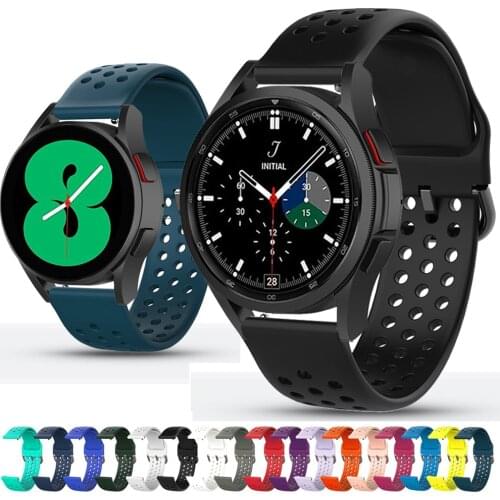 Silicone Watch Band For Samsung galaxy watch 4 40mm 44mm Classic 42mm 46mm Strap Watchband Replacement Sport Breathable Bracelet