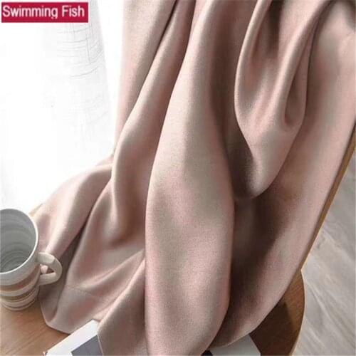 Luxury Blackout Windows Smoothly fabric Curtain Drape Panel For Living Room Bedroom Home Decoration Pink Cream white Color