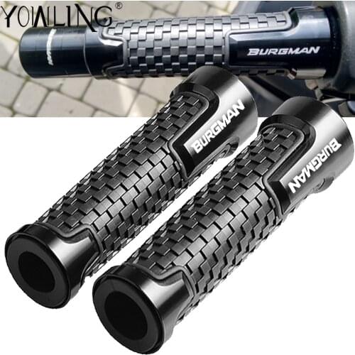 7/8'' 22mm Grips Handlebar Handle Grip CNC Motorcycle Ends Handles For SUZUKI BURGMAN 650 400 125 200 AN650 AN400 AN125 AN200