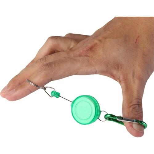 Fly Fishing Rope Tape Measure Tools Fly Fishing Carabiner Clip Retractor Keychain Retractable Reel Badge Holder Portable