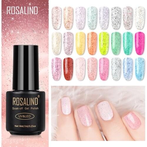 ROSALIND Sugar Snowflake Gel Varnishes Nail Polish For Manicure Multicolor Enamel Semi-Permanent Art Decoration Need Top Base