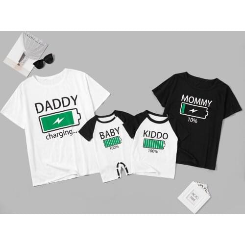 PatPat Mosaic Energy Charging Family Matching T-shirts