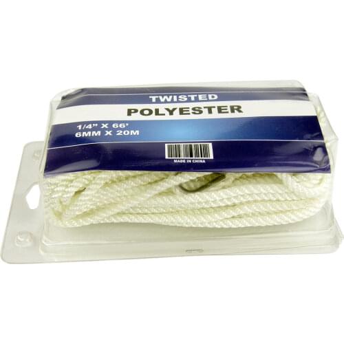 Polyester Mooring Rope Anchor Line Three Strand Dock Rope With Thimble 6mm-20m