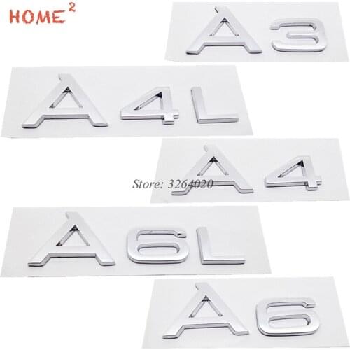 Car Styling Plastic Badge Stickers 3D Auto Emblem Decals Accessories for Audi A3 A4 A4L A6 A6L Q3 Q5 Q7 S3 Quattro B8