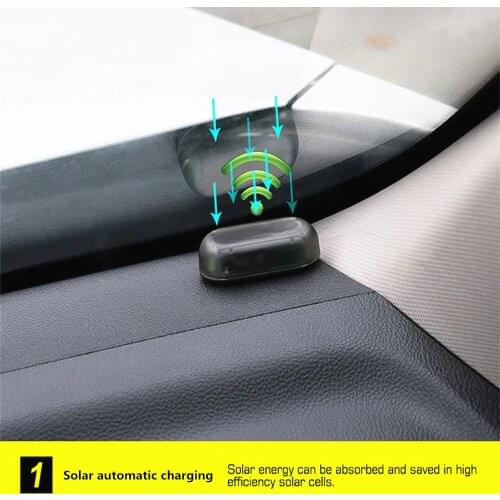 Solar USB Power Car Alarm Light Anti-Theft Warning Flash Blinking Fake Car Led Light Flash Blinking Lamp Red car accessories
