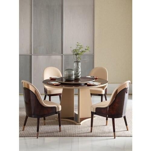 Baijiahui post modern light luxury and chair combination restaurant simple marble round table Italian dining