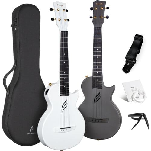 Enya Tenor Ukulele 26 Inch Carbon Fiber Cutaway Travel Ukelele Music Instrument Beginner Kit Including Case Strap Capo Strings