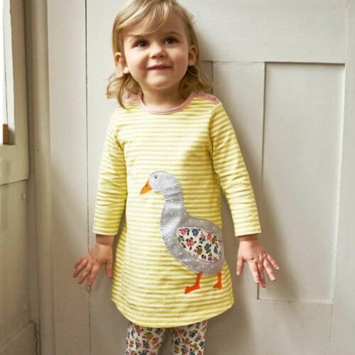 Spring Autumn Children Children Girls Dresses Cartoon Animal Kids Dresses For Girls Cotton Long Sleeve Girls Dress Kids Clothes