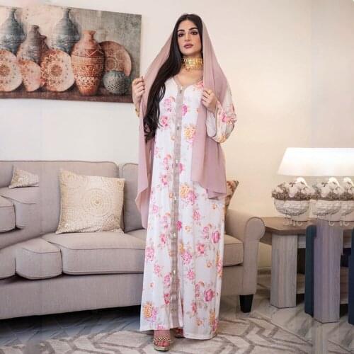 Summer Spring Long Sleeve Womens Vintage Maxi Dress Muslim Robe Modest Clothing Dubai Abaya Caftan Islam Jalabiya Ramadan 2021